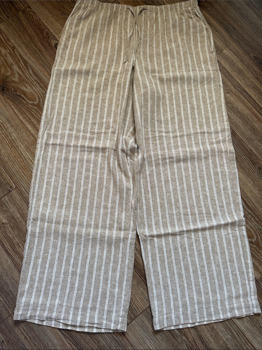 Gap BRWT Linen Blend Striped Pants